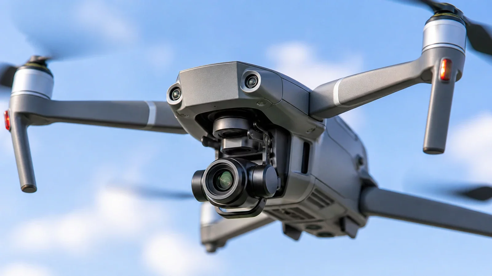 Gros plan d'un drone avec nacelle caméra stabilisée